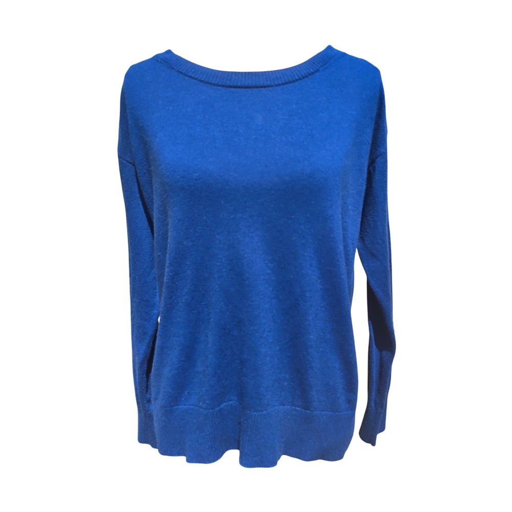 GAP Women's Blue Merino Wool Blend Knit‎ Sweater Crewneck Long Sleeve Medium